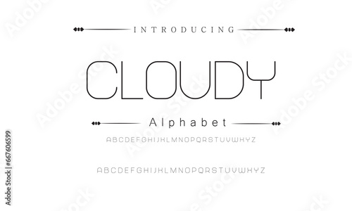 Cloudy Abstract modern urban alphabet fonts. Typography sport, technology, fashion, digital, future creative logo font. vector illustration