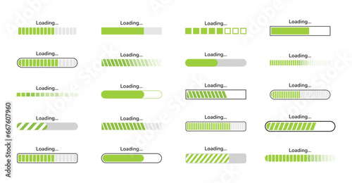 Loading bar progress icons. Load sign vector illustration. System software update and upgrade concept Vector illustration