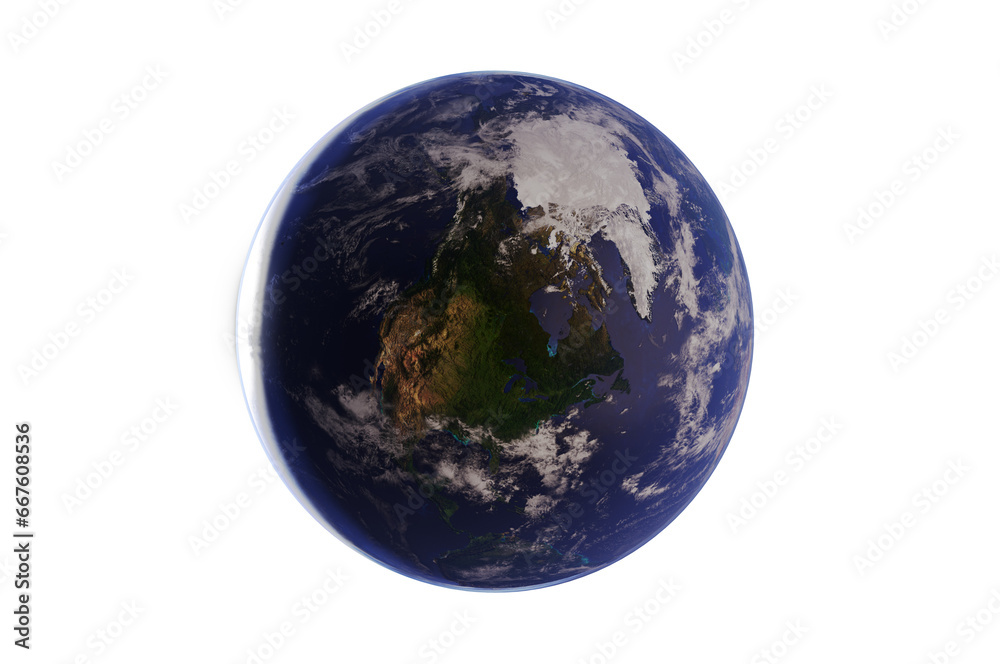 3D Illustration,Planet Earth globe. area North America