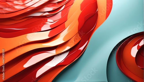 Modern futuristic teal and orange abstract artistic background design, banner with copy space text, wallpaper 