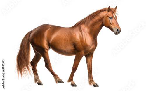 Horse Brown Color On Transparent Background.