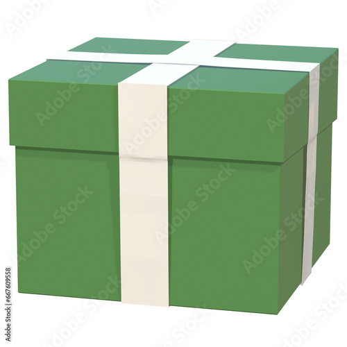 3D Green GIFT BOX