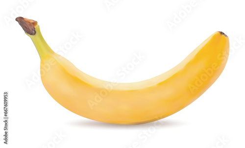 Banana isolated on white background, clipping path. Vector illustration