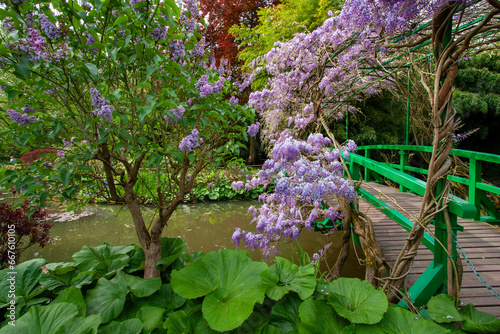 Bassin et pont du jardin de Claude Monet à Giverny, Normandie, Eure, France