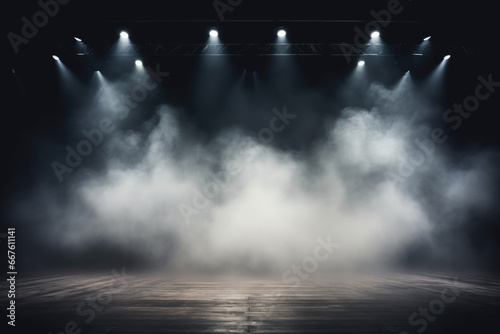 spotlights an smoke on stage background