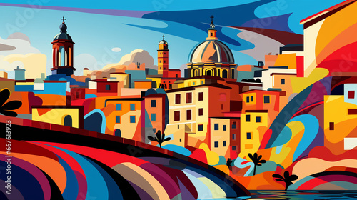 Abstract rome city illustration photo