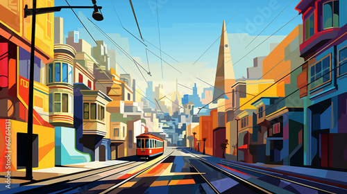 Abstract san fransisco city illustration