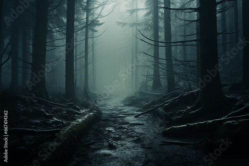 Obraz na płótnie A wilderness of dread where mystery and horror infest the forest