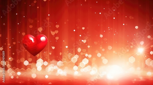 Valentines day background - abstract banner with red hearts and copy space - concept love