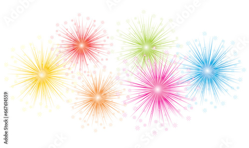 Fireworks vector for new year. colorful fireworks illustration. simple & modern for new year celebration vector elements