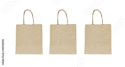 Mockup set of shopping paper bags PNG transparent