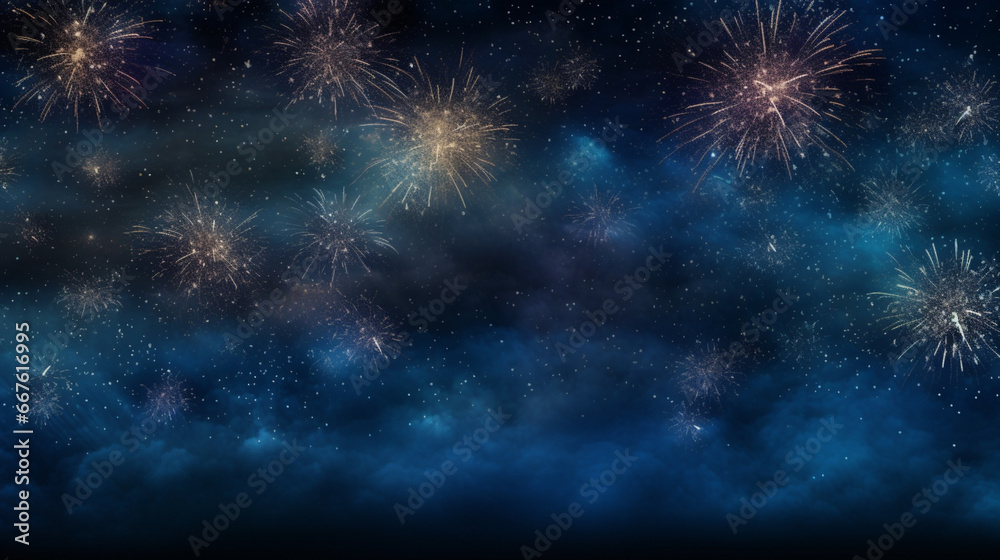 2024 New year New Year's Eve Party background banner fireworks ...