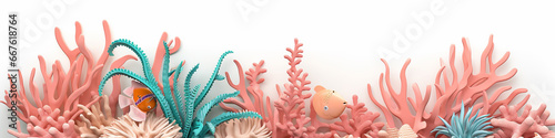 coral reef sculpture cut out of paper.