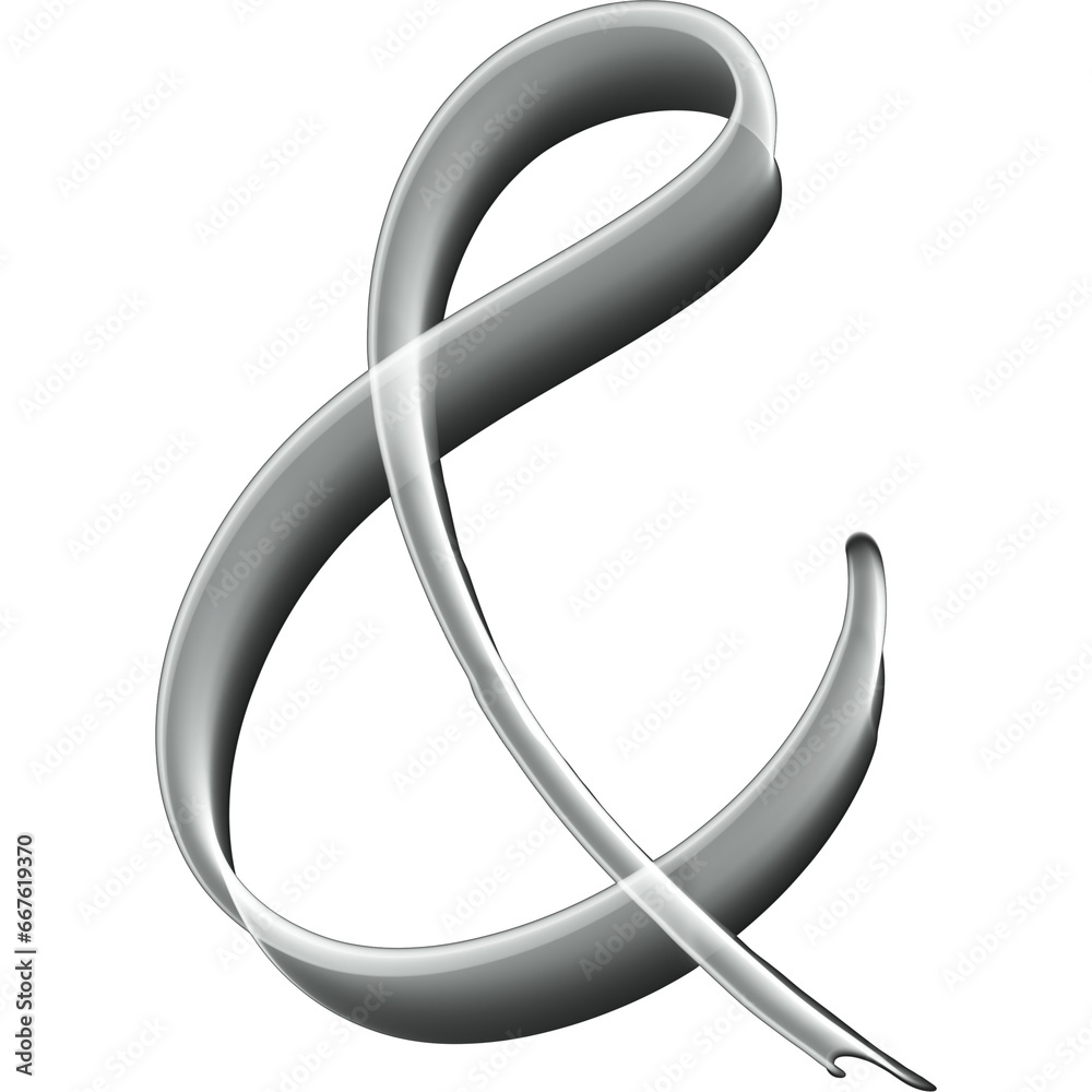 Simple Metallic Ampersand Symbol Icon Simple Metallic Ampersand Symbol Icon