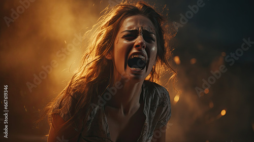 Woman screams in pain