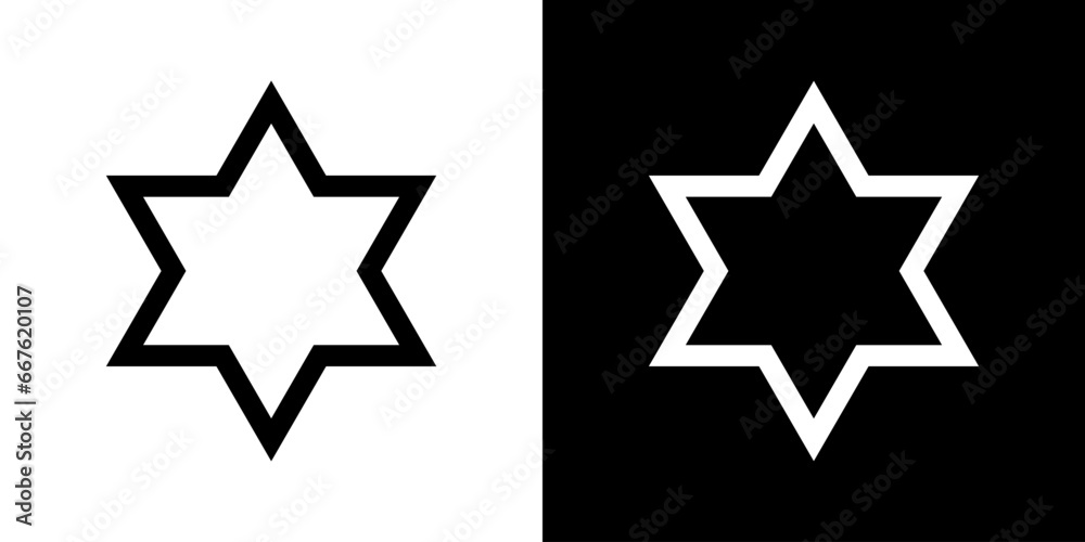 Star of David. Jewish symbol. David's star vector icon. Star of David. Jewish symbol. David's star vector icon.