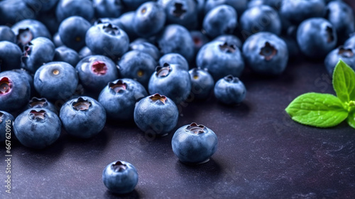 Group of Delicious Fresh Blueberrie Defocused Background