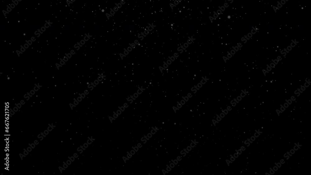 HQ 3d animation on snowfall with transparency. 4K resolution, 60fps, perfectly looped, alpha channel, motion graphic. The high resolution allows you to scale as needed, and 60fps gives you the ability