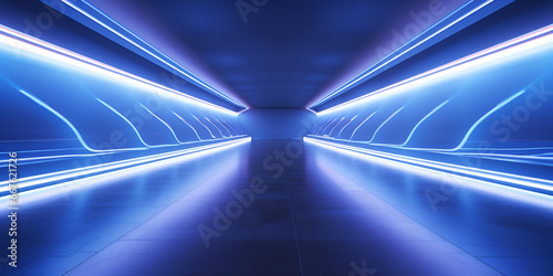 Abstract Realms of Neon Light Infinity Walkway A Futuristic 3D Odyssey Background generative ai