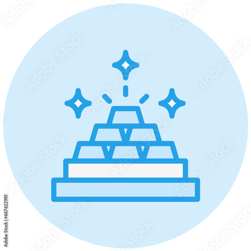 Gold ingots Vector Icon Design Illustration