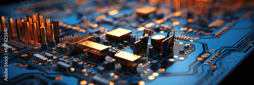 technology background and digital data visualization, futuristic circuit board design
