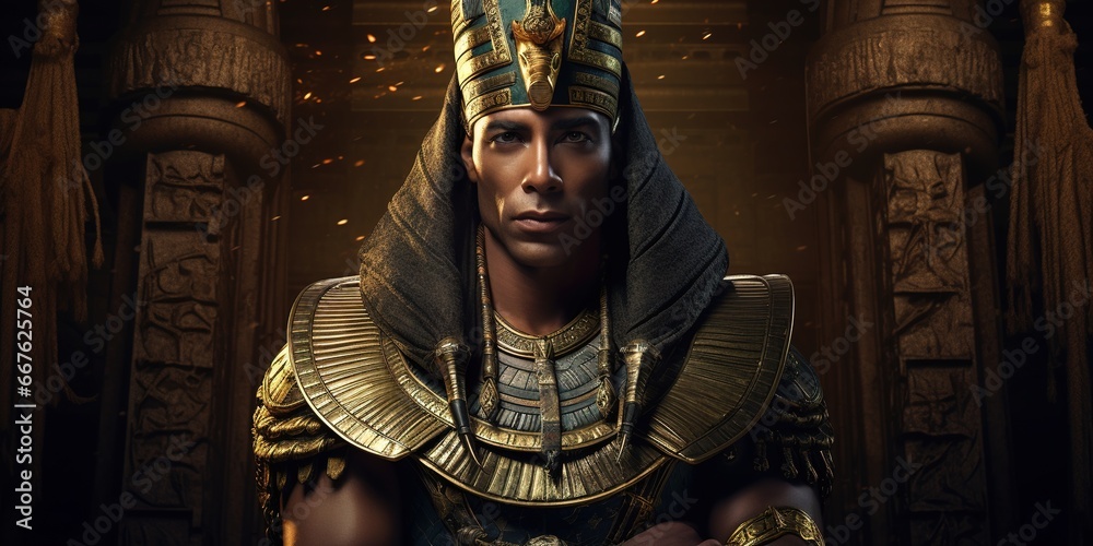 King Menes, the first pharaoh of unified Egypt, captured in a solemn ...