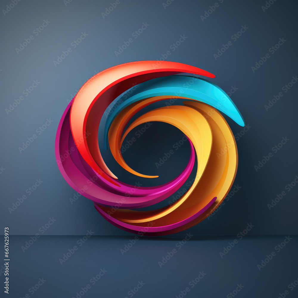 Abstract color company logo on a dark background. Corporate logo design Abstract color company logo on a dark background. Corporate logo design