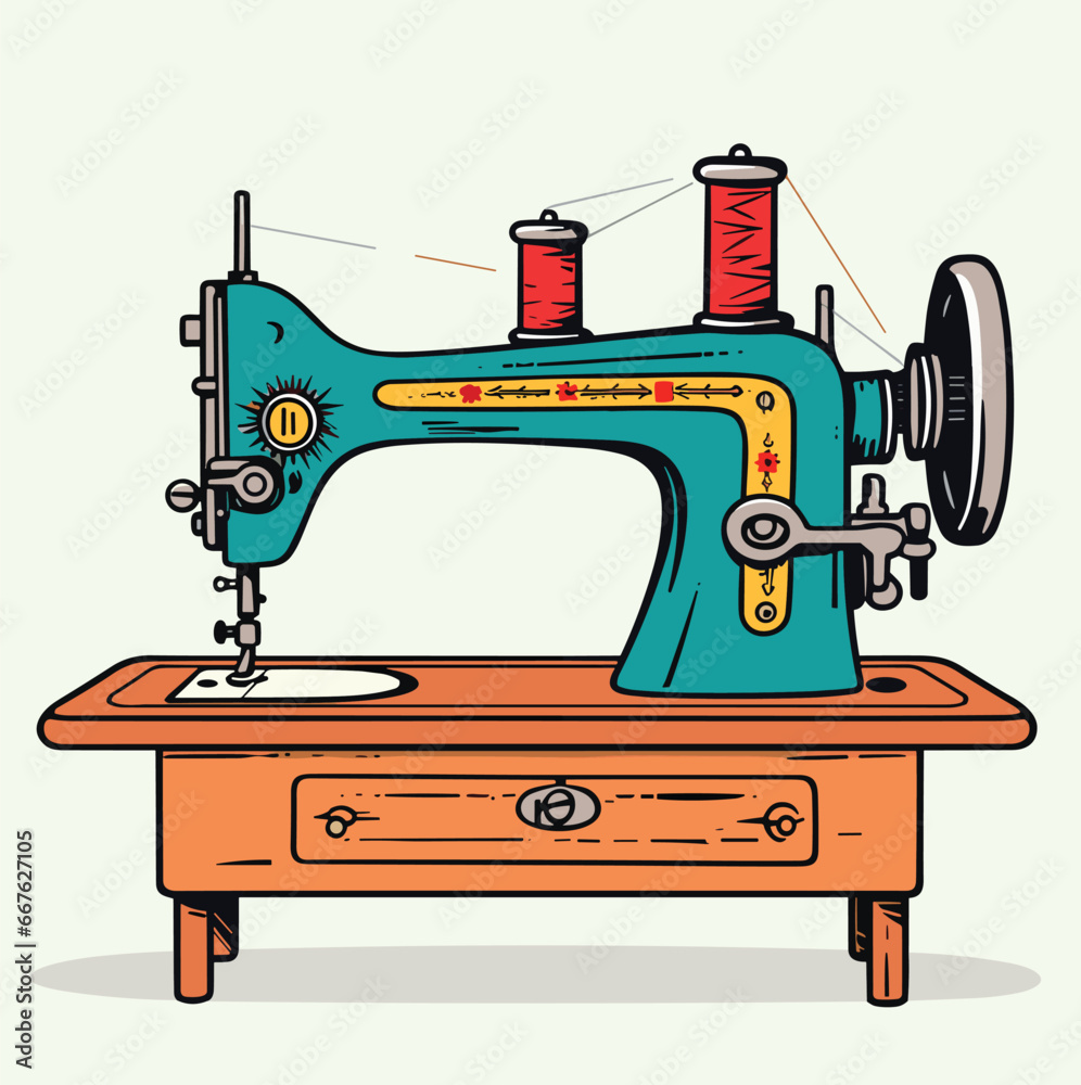 Manual sew machine icon. Simple vector illustration of manual sew machine icon isolated