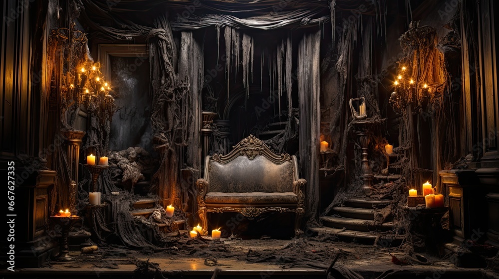 Interior of a Haunted House for Halloween