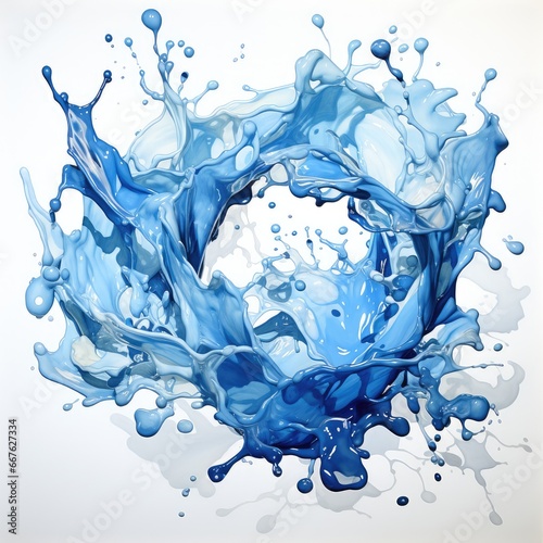 blue water splash isolated