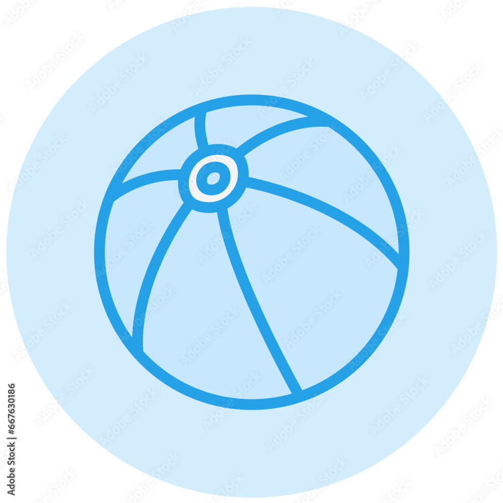 Beach ball Vector Icon Design Illustration