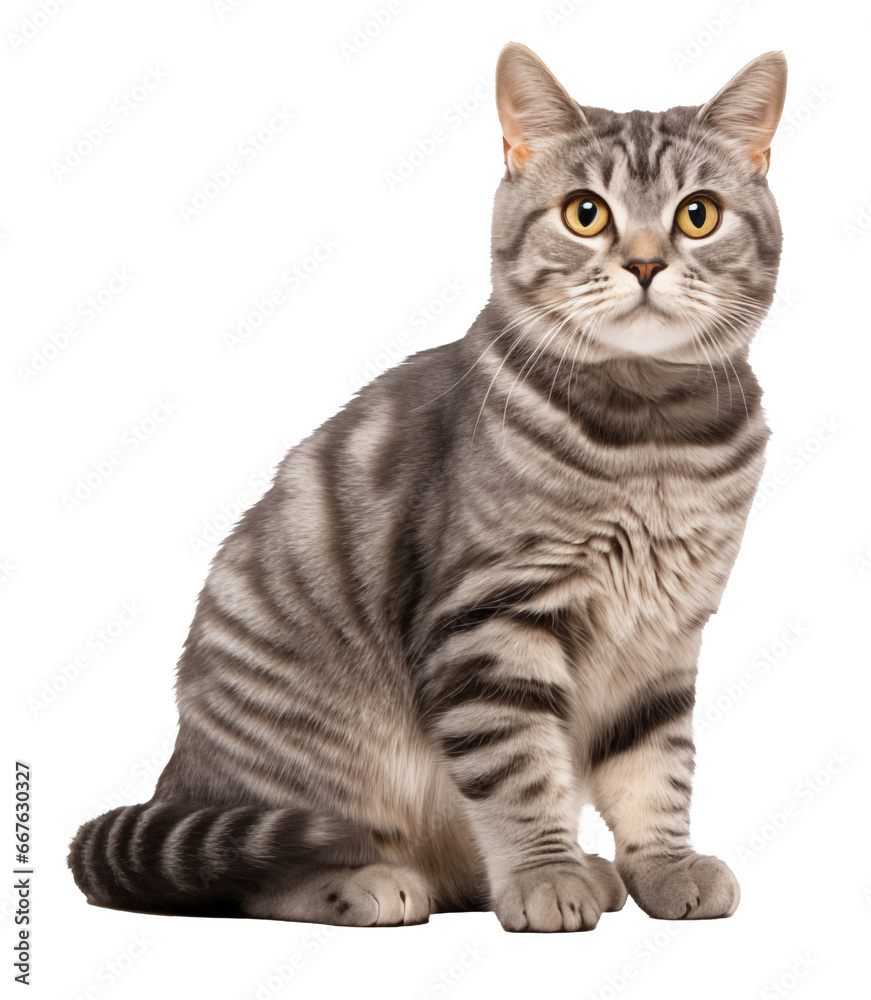 portrait of a cat isolated on white - transparent background PNG