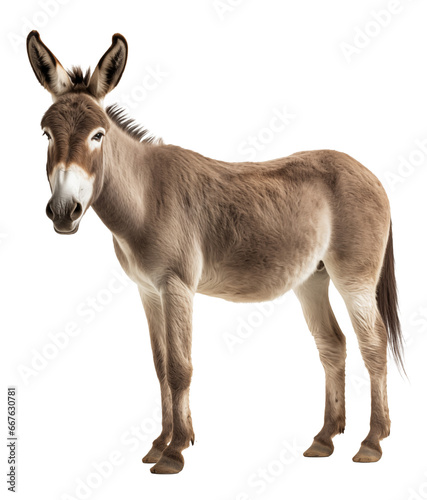 donkey from side isolated on white  - transparent background PNG