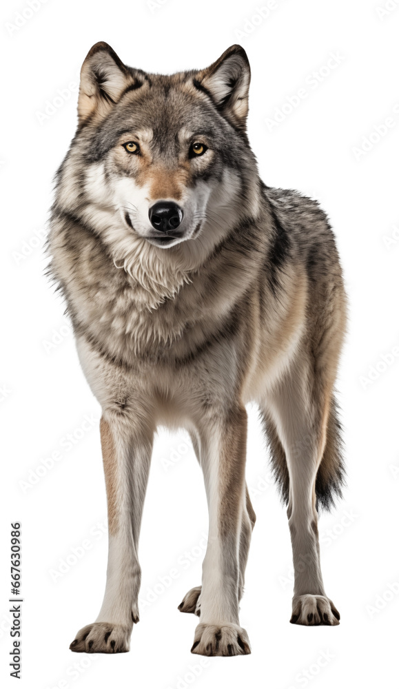 wolf isolated on white - transparent background PNG