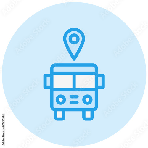 Bus station Vector Icon Design Illustration