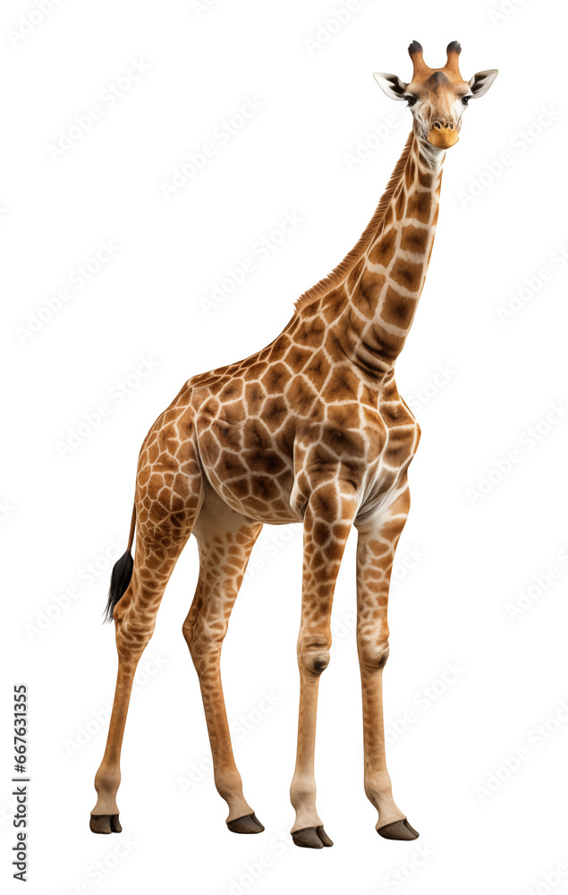 giraffe isolated on white - transparent background PNG