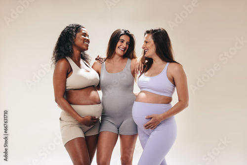 Photography Pregnant moms enjoying an antenatal yoga class together