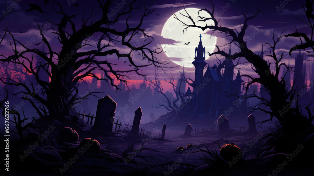 Halloween Atmosphere: Spooky Graveyard