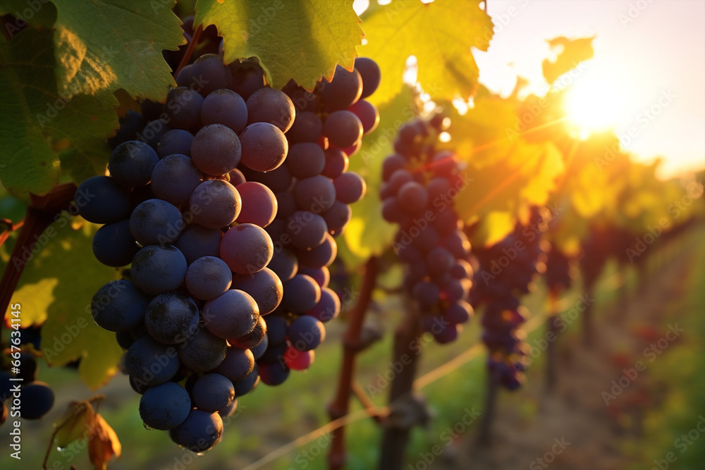Nature sunset grapes harvest wine fruit leaf