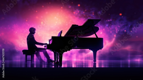 Silhouette of Pianist