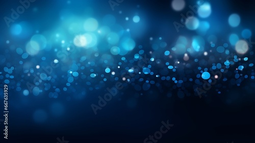 Abstract background of dark blue and glowing particles in motion © Ameer