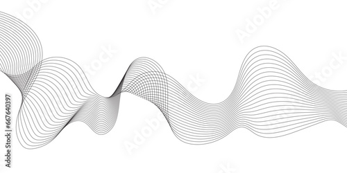 Abstract wavy curve lines technology background. 