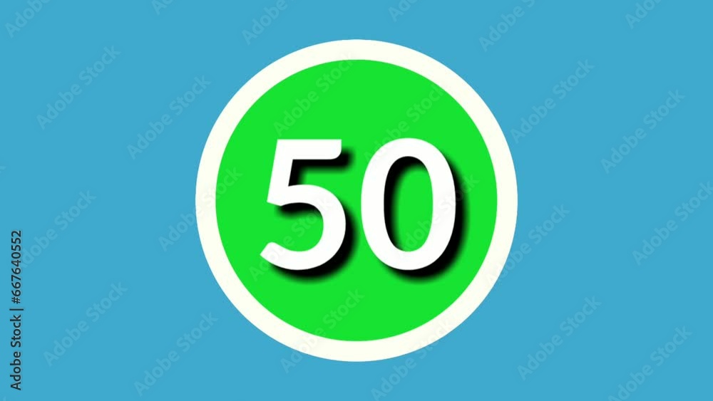 Number 50 fifty sign symbol animation motion graphics on green sphere on blue background,4k cartoon video number for video elements Number 50 fifty sign symbol animation motion graphics on green sphere on blue background,4k cartoon video number for video elements
