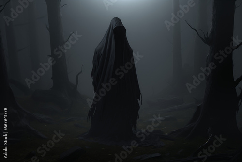 reaper in the forest illustration