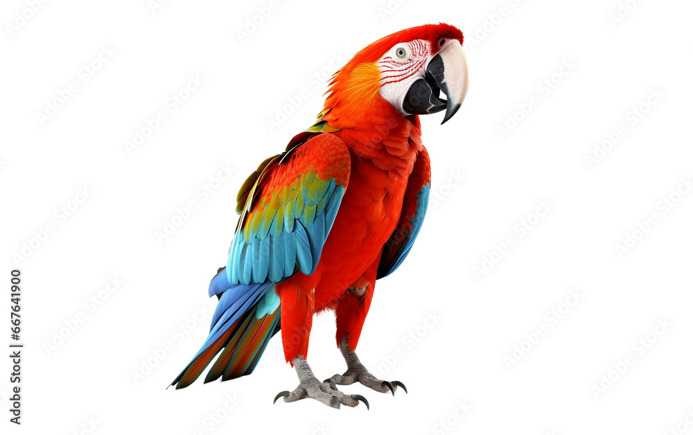 Vibrant Macaw on Transparent background