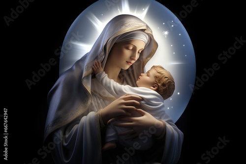The Virgin Mary holds Jesus Christ in her arms