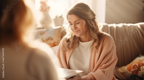 Psychologist talking to stressed patient at psychotherapy session. Mental health and depression concept.