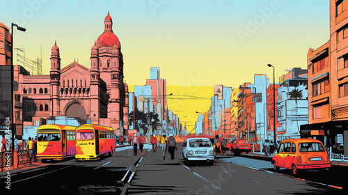 Mumbai city of India pop art © Strabiliante