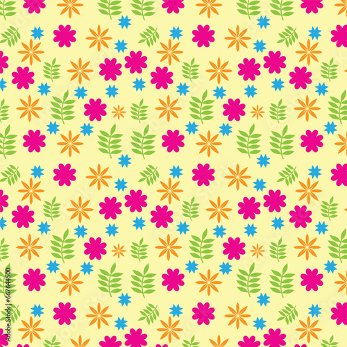 Beautiful Floral Seamless Pattern Vector.