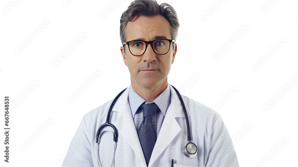 Portrait of a mid adult Caucasian male doctor
